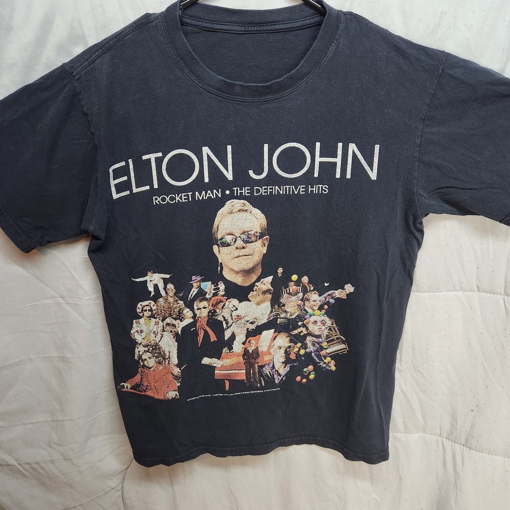 Vintage Y2K Elton John Rocket Man The Definitive Hits Band Music Tour Concert